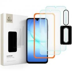 Kit protectie Tech-Protect Easy Set Plus, 2x Folie ecran, 1x Protectie camera foto, 2x Set instalare, compatibil cu Samsung Galaxy A17 4G / 5G, Transparent