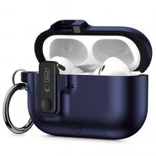 Carcasa Tech-Protect Slim Hook compatibila cu Apple AirPods Pro 3, Navy Blue