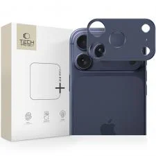 Protectie camera foto din aluminiu Tech-Protect Camalloy Fit Plus compatibila cu iPhone 17 Pro, Deep Blue