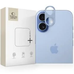 Protectie camera foto din aluminiu Tech-Protect Camalloy Fit Plus compatibila cu iPhone 17, Mist Blue
