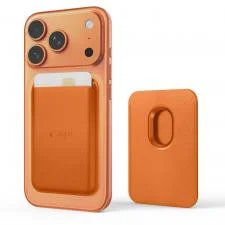 Portofel magnetic Tech-Protect MagWallet, Compatibil MagSafe, Portocaliu