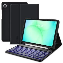 Husa cu tastatura Tech-Protect SmartCase Pen compatibila cu Samsung Galaxy Tab A9 Plus / A11 Plus (X210 / X215 / X216 / X230 / X235 / X236) 11 inch, Negru