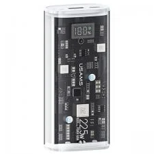 Baterie externa 9000 mAh USAMS CD189, 20W, 3A, 1xUSB-A, 1xUSB-C, Alb