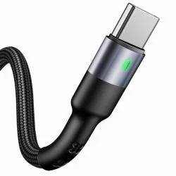 Cablu pentru incarcare si transfer de date USAMS US-S313 U26, USB-A la USB-C, 3A, 1m, Negru