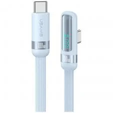 Cablu pentru incarcare si transfer de date USAMS US-SJ653, 2xUSB-C, 100W, 5A, 1.2m, Albastru