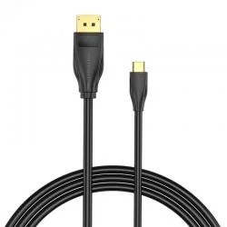Adaptor video USB-C la DisplayPort 1.4 Vention CGYBH, 2m, 8K, Negru