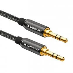 Cablu audio Wozinsky WACMJB-2M AUX, 2x Jack 3.5mm, 2m, Negru