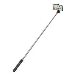 Selfie stick cu trepied si telecomanda Wozinsky WHS1Y pentru telefon, Reglabil, 1m, Negru