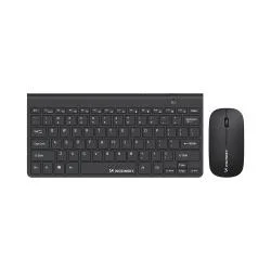 Kit tastatura si mouse Wozinsky WZKM-078, Wireless, Receiver USB, Baterii AAA, Negru