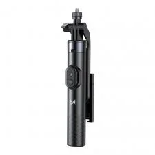 Selfie stick cu trepiedWozinsky WC1Y30S pentru telefon, Reglabil, 1.3m, Bluetooth 5.0, Negru