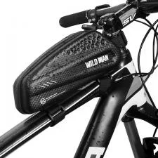 Geanta pentru bicicleta WildMan EX, Waterproof, Montare pe cadru, 1L, 23.5 x 8 x 8 cm, Negru
