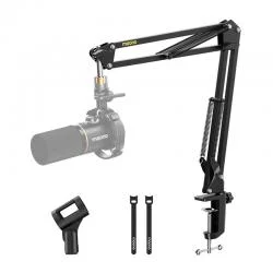 Suport pentru microfon Maono BA20, Sarcina maxima 1kg, Rotire 360 / 180 grade, Montare clema C-frame, Negru
